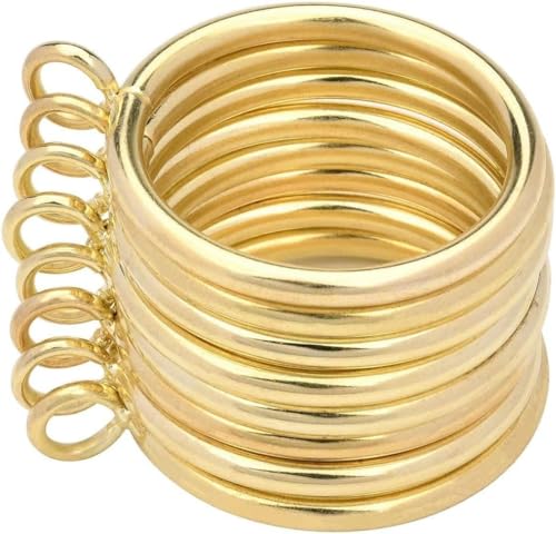 24-Piece Metal Curtain Rings with Eyelets, 1.5-Inch Inner Diameter, Gold