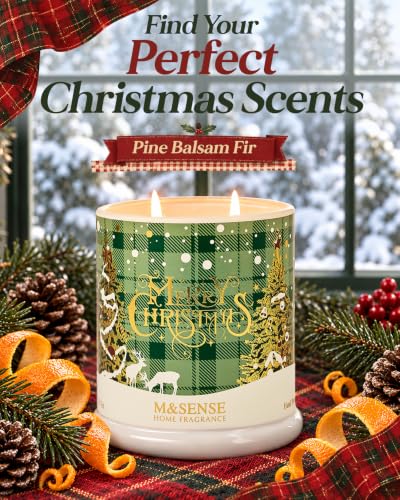 Pine Balsam Fir 2-Wick Soy Candle, 12.7oz—M&SENSE Christmas Glass Jar