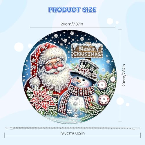 MOGTAA Christmas Snowman 5D Diamond Art Hanging Kit – Suncatcher Pendant (Christmas Snowman3)