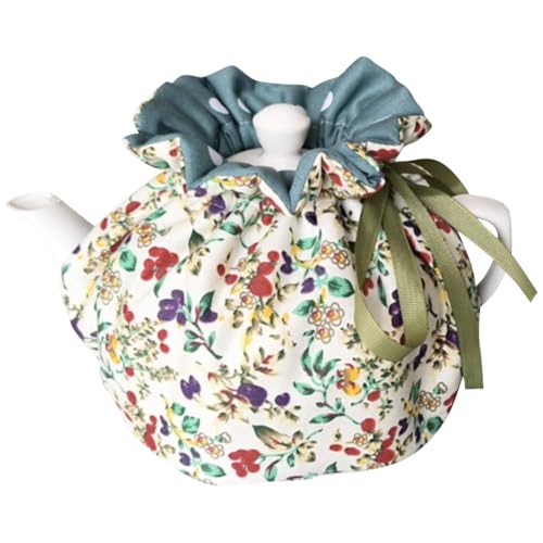 Insulated Cotton Tea Cozy for 27-34oz Teapots - Floral Print Tea Warmer