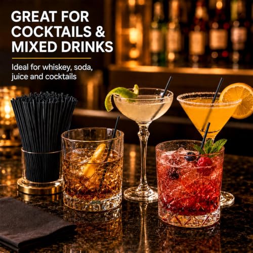 MAQIHAN 1000PCS Coffee Stir Sticks - Black Disposable Plastic Bar Utensils