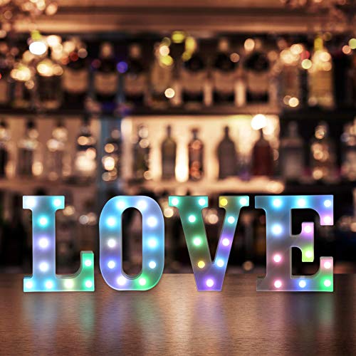 Color Changing LED Marquee Letter Light with Remote Control