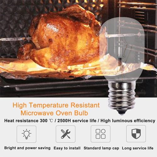 40W E17 Base Appliance Light Bulbs for Microwave and Oven, 6 Pack