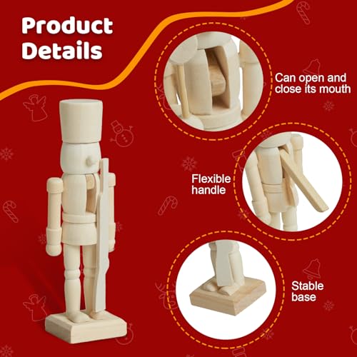 DIY Wooden Nutcracker Painting Kit - 24 Unpainted Figures with Accessories