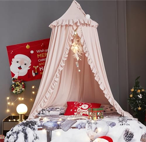 Princess Round Dome Bed Canopy Mosquito Net for Girls Reading Nook