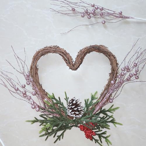 20 Pcs Christmas Tree Picks and Sprays£¬Rose Gold Christmas Picks for Tree Tree Topper Christmas Decorations Clearance Ornaments Decor Flowers Artificial Tree Filler Sticks Berry Branches Stems