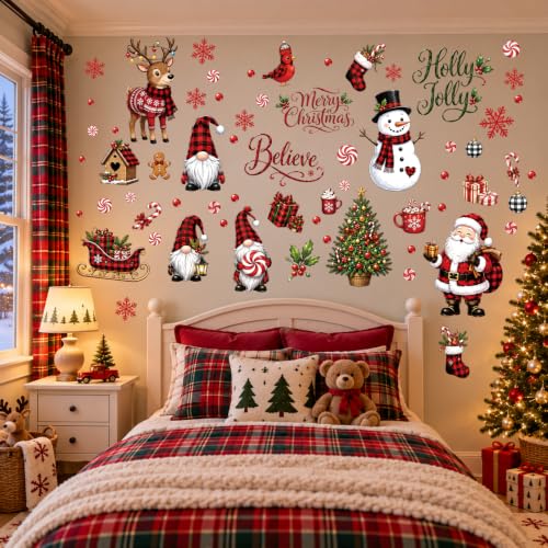 119 PCS Christmas Wall Decals Vinyl Stickers Holiday Decor for Home & Classroom