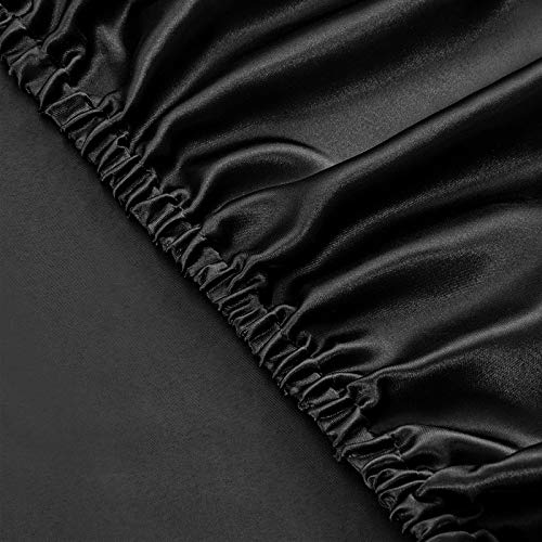Twin XL Satin Sheet Set, 3-Piece Silky Bedding for College Dorm
