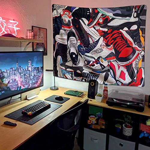 Sneakerhead Wall Tapestry - Aesthetic Shoe Room Decor (35" x 47")