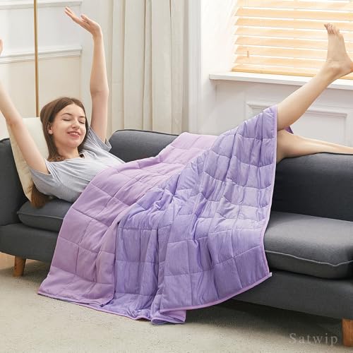 Cooling Weighted Blanket Queen Size 15lbs - Soft & Breathable 60x80