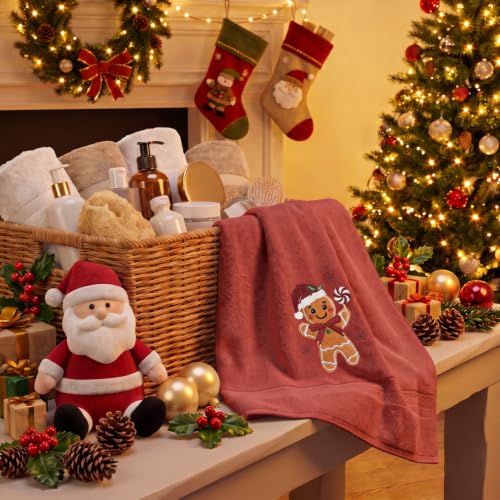 Artoid Mode 13.7 x 29.5 Inch Red Gingerbread Man Christmas Hand Towels Set of 1