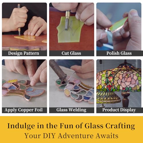 12x12 Inch Stained Glass Panels - 6 Clear Textured Sheets for Crafts