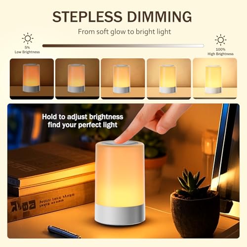 Portable LED Nursery Night Light - Dimmable USB Rechargeable Touch Lamp