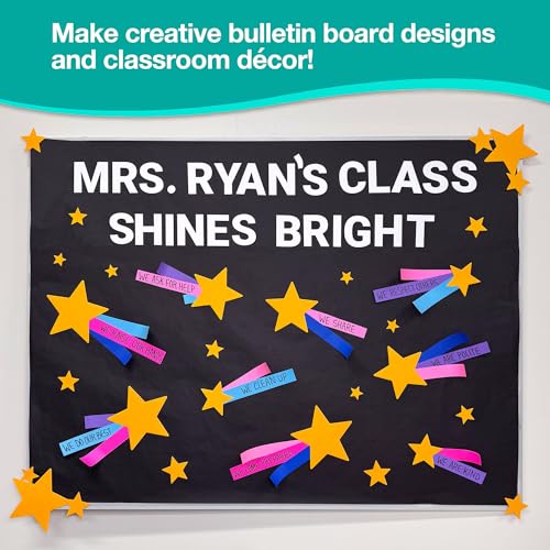 Gold Star Cutouts for Bulletin Boards, 240-Piece Set in 6 Sizes