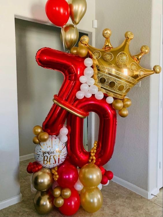 Red 7 Balloon - 40 Inch Number Balloon for 7th Birthday Party Decorations