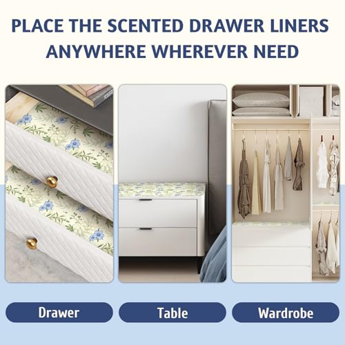 Fresh Linen Scented Drawer Liners - 6 Sheets (14.3 x 19.6 Inch)
