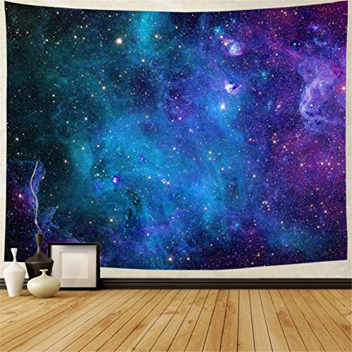 Galaxy Wall Tapestry - Blue Starry Sky & Space Nebula Backdrop