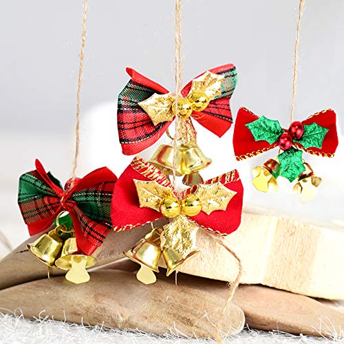 20 Pcs Christmas Mini Bow Decorations for Wreaths & Crafts