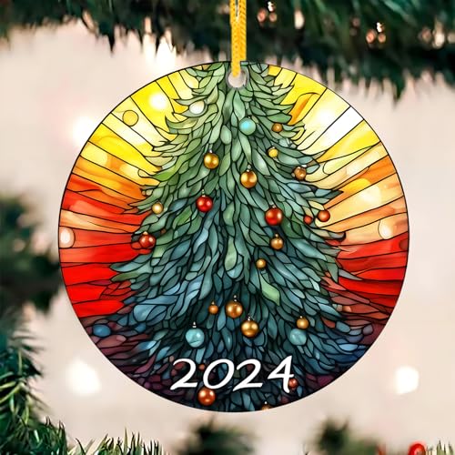 VERLIAN Christmas Tree 2024 Hanging Ornament - Tree 1, Acrylic, 3.15 Inch, Festive Holiday Decor