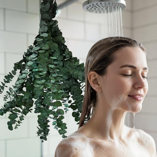 12 PCS Preserved Eucalyptus Stems for Shower, 17-Inch Natural Dried Greenery