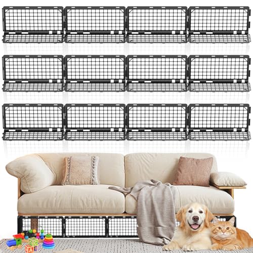 12-Piece Adjustable Under Couch Blocker for Pets - Durable ABS Furniture Guard