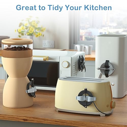 Stick-On Kitchen Appliance Cord Organizer (8-Pack) - Cable Holder Wrap