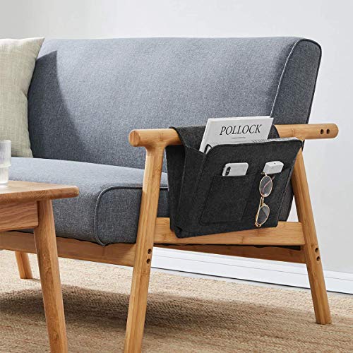 Felt Bedside Caddy Organizer for Bed Bunk and Sofa, Grey