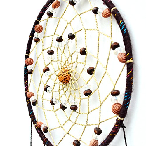 Tree of Life Dream Catcher with 7 Chakra Healing Crystals 18-inch Wall Decor