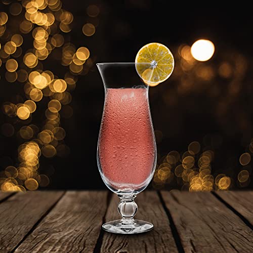 Clear 16 oz Hurricane Glass Set of 12 - Branded Drinkware for Cocktails - Blank Variation