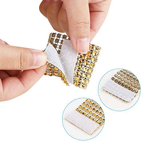 100pcs Gold Napkin Rings with Velcro, Decorative Table Setting Buckles