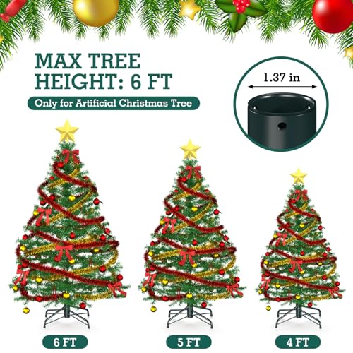 Hemndic 15.5 Inch Christmas Tree Stand for 4-6 Ft Artificial Trees - Stable Metal Base with Folding Design