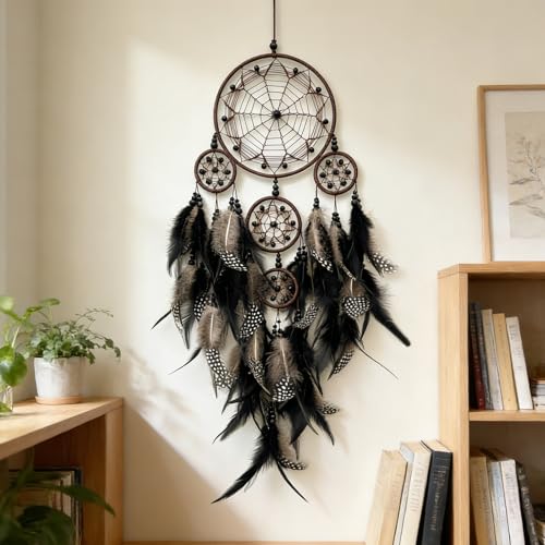 Large Handmade Boho Dream Catcher with Turquoise Wall Hanging Decor