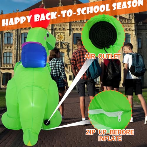 6FT Back to School Dinosaur Inflatable Decoration with LED Lights