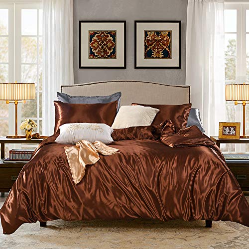 King Satin Duvet Cover - Ultra Soft Button Closure & Corner Ties