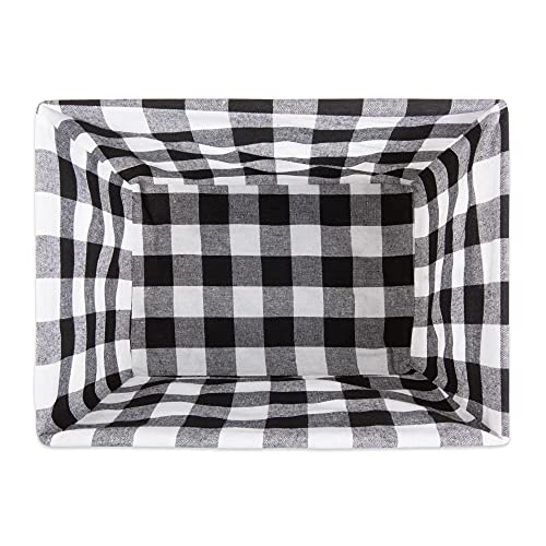 DII Farmhouse Chicken Wire Storage Baskets with Liner, Small, Vintage Black & White Check, 9x7x6", 3 Piece