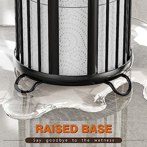 Freestanding Toilet Paper Holder Stand - Rustproof Steel Storage for 3 Rolls