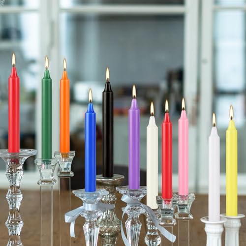 40-Pack Multi-Colored Spell Chime Taper Candles - 4 Inch (10 Colors)