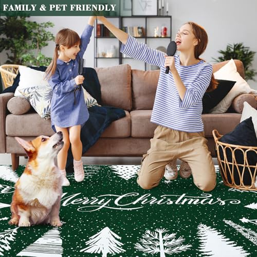 GarveeHome Christmas 8x10 Area Rugs Machine Washable Non Slip Living
