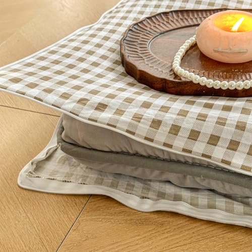 Twin Japanese Futon Mattress Cover - Gingham Check, 43"x84"