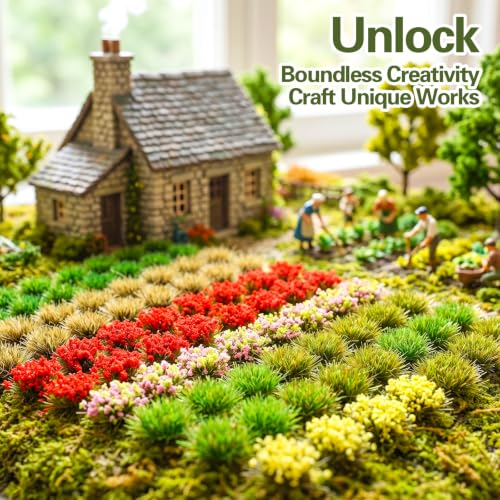 110 Pcs 5mm Realistic Static Grass Tufts for Miniature Diorama Scenery