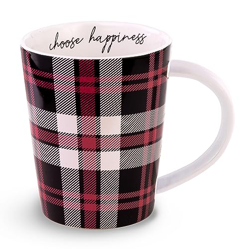 Vera Bradley 16 oz Fireplace Plaid Ceramic Coffee Mug, Dishwasher Safe