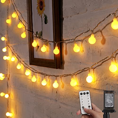 Minetom 33Ft 100 LED Globe String Lights Plug-In Waterproof Warm White