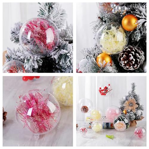 20-Pack Clear Fillable Christmas Ornaments - 80mm Shatterproof Plastic Balls
