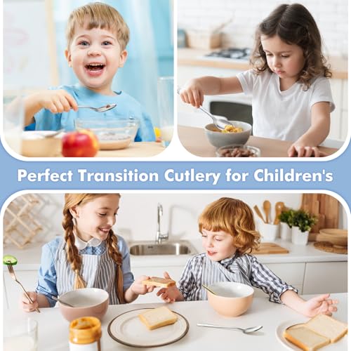 6-Piece Stainless Steel Toddler Utensils Set with Forks and Spoons