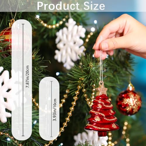 SythorYang 200Pcs White Christmas Ornament Hangers with Snap Fastener – 7.87in Skin Opt Cord