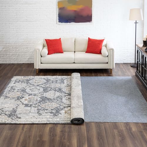 8' x 10' Non-Slip Rug Pad, 1/8" Low Profile Felt and Rubber Cushion