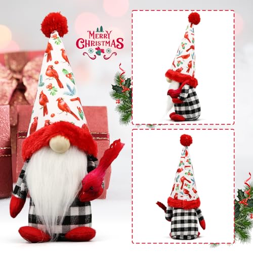 Red Cardinal Christmas Gnomes - Memorial Sympathy Decor for Home