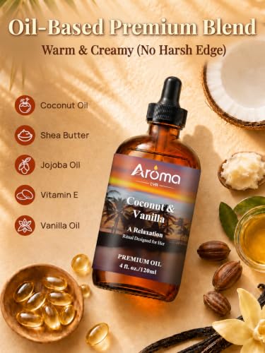 Coconut Vanilla Fragrance Oil 4 Fl Oz for Home Diffusers and Aromatherapy