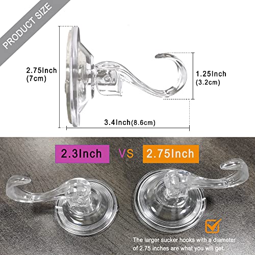 Heavy-Duty Suction Cup Wreath Hangers - Clear Reusable Hooks (2-Pack)