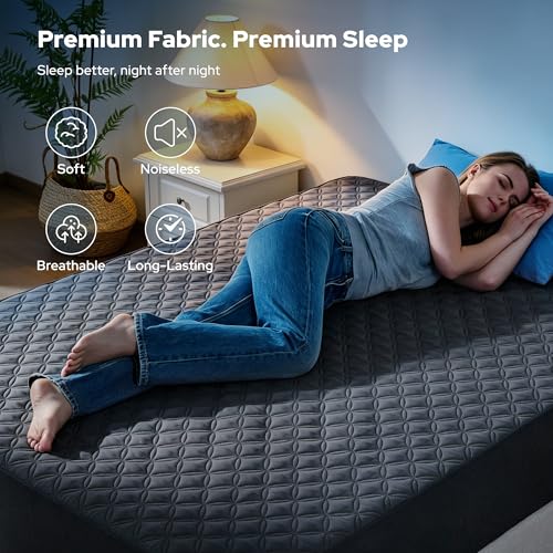 BEDLORE 2-Pack Waterproof Queen Mattress Protector - Deep Pocket Gray